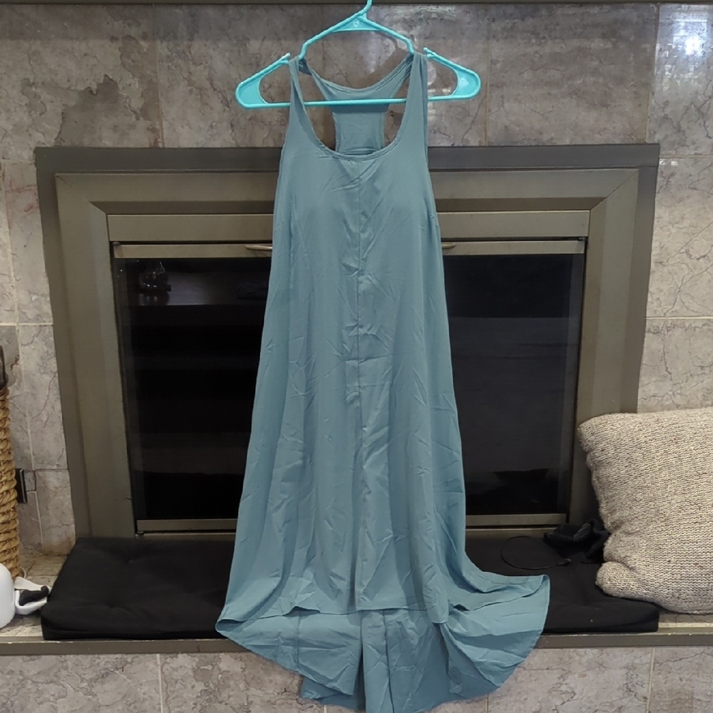HALARA Green High Low Sundress Sleeveless Casual